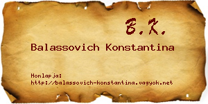 Balassovich Konstantina névjegykártya
